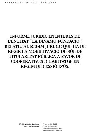 Informe sobre el règim jurídic que ha de regir la mobilització de sòl de titularitat pública.